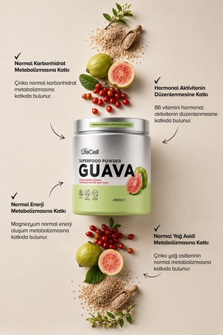 Guava Superfood Powder Guava İçeren Toz Takviye Edici Gıda