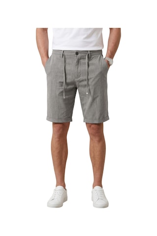 Deep Sea Deepsea Gri Slim Fit Likralı Çizgi Dokulu Beli Lastikli İpli Erkek Şort Kapri 2601743
