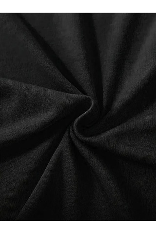 Wear Vexel Kadın Tişört Fiyonk Baskılı Bisiklet Yaka Yazlık Kısa Kol Oversize T-shirt - Siyah Siyah