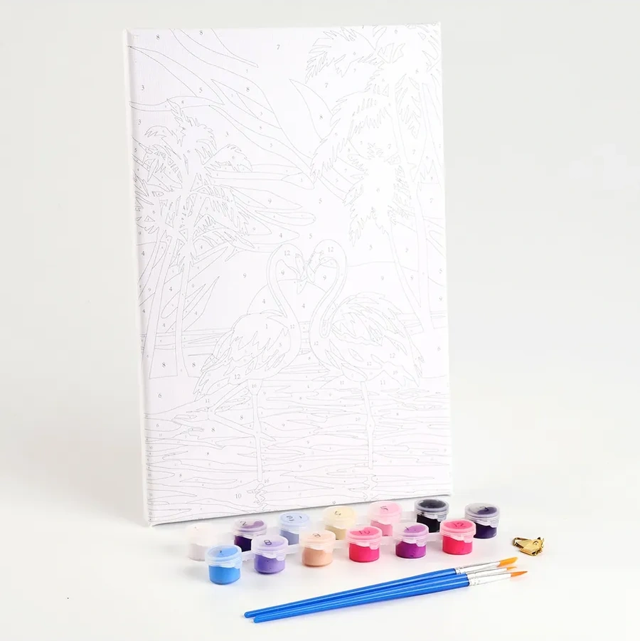 Skola Talantov Numaralı Tuval Tablosu "flamingo Batıda" 30x20 Cm 148338062