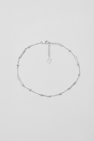 Minimal Tasarım 18 Ayar Beyaz Altın Kaplama 24 Cm Gümüş Hal Hal Beyaz