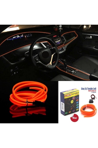 Carub 12v İp Neon Araç İçi Torpido Ledi Şerit Led Kablo Turuncu 2 Metre Br4327559 1 Adet