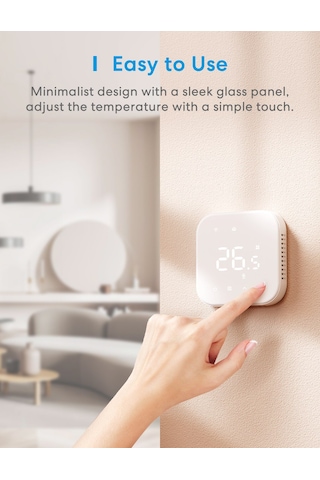Meross Akıllı Termostat Matter Mts215b Apple Home Destekli
