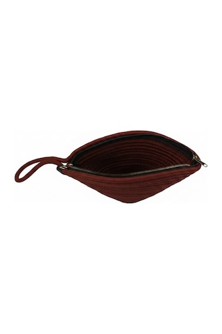 Efw Rome Handmade Hasır Clutch Çanta Bordo