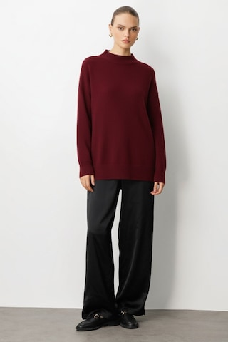 Mizalle Basic Yarım Balıkçı Bordo Triko Kazak Bordo