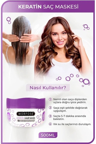 Keratin Saç Maskesi 500 Ml - Yıpranmış Saçlar İçin - Mrfs