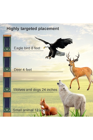 Skycity Sokağa Ve Kamp İçin Çok Fonksiyonlu Hayvan Kovucu - Ultrasonik Güneş Enerjili Led Su Geçirmez Alev Işıklı Fare Ve Yabani Hayvan Kovucu