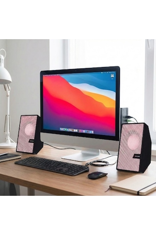 River World Usb Hoparlör 3,5 Mm + Usb 2.0 Rengi Pembe