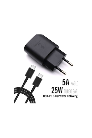 Samsung A73 5g Uyumlu Hızlı Şarj Cihazı Type c 25w Pd 5a Kablo Galaxy A34 Aleti