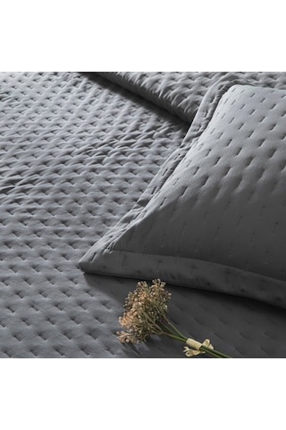 Linens Gardenia Çift Kişilik Yatak Örtüsü Seti Antrasit