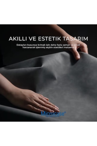 Microcase Poco X8 Pro Max 5g İle Uyumlu Luxury Leather Series Deri Desenli Plastik Koruma Kılıf - Al8125 Gri