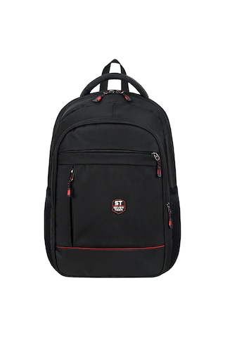 Seventeen Unisex Laptop Bölmeli Suya Dayanıklı 4 Bölmeli Okul, Seyahat Ve Günlük Kullanım Sırt Çantası 4905 Siyah-kırmızı