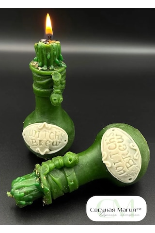 Svecnaa Magia Mavi Şişe Mum Renkli 302428081 Yeşil