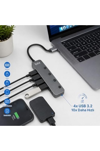 Bx20hb Type-c&apos Den 4 Port Usb 3.2 Hub 01
