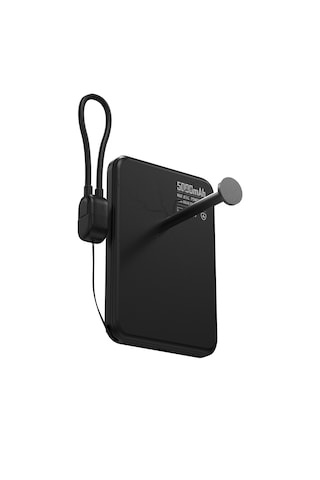 Bix Pb51 5000mah 15w Magsafe Manyetik Kablosuz Şarjlı 20w Type-c Semi-solid Bataryalı Dahili Kablolu Mini Powerbank Siyah