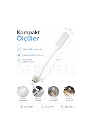 Esnek Usb Led Lamba Powerbank Laptop Ve Pc İçin Taşınabilir Gece Lambası Ve Kitap Okuma Işığı 5 Farklı Renk Seçeneği Mavi Kırmızı Turuncu Beyaz Yeşil