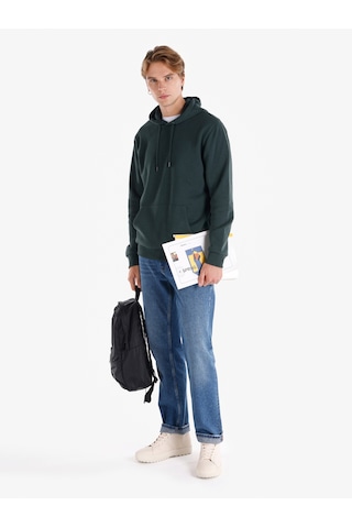 Colin's Colins Regular Fit Kapüşonlu Yeşil Erkek Sweatshirt Cl1059712 Koyu Yeşil