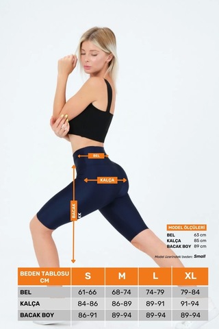 Enenstyle Fashıon Boutıque Yeni Sezon Özel Üretim Toparlayıcı Yüksek Bel Parlak Kumaş Iç Göstermeyen Dizüstü Spor Tayt Saks Mavi