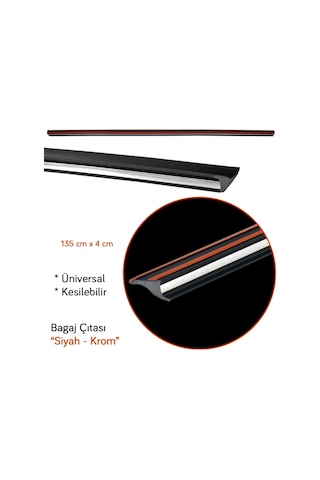Bagaj Çıtası Kromlu Spoiler Universal 135 Cm Siyah