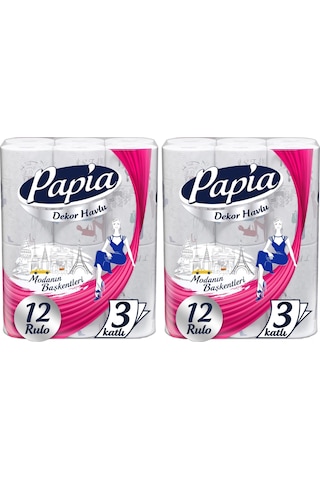 Papia Kağıt Havlu Decor (Modanon Başkentleri Desenli) 24 Lü Set (
