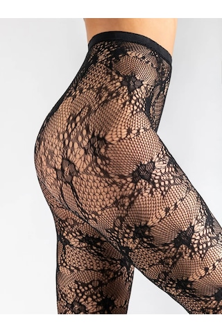 Calzeamo Y2k Desenli Dantel File Çoraplar 451010981 Siyah
