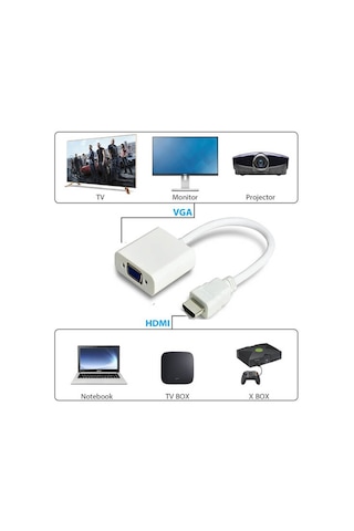 HDMI To Vga Görüntü Dönüştürücü Adaptör HDMI Vga Kablo
