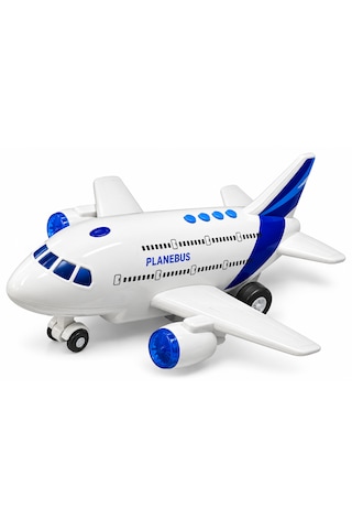 25 Cm Sesli Ve Işıklı Airbus Yolcu Uçağı Sürtmelı Hareketli Mavi