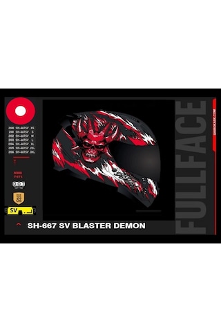 Shiro Fullface Blaster De Motosiklet Kaskı Kapalı Grafik