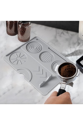 Homyl Espresso Tamper Mat Silikon Dayanıklılık Kahve Gri