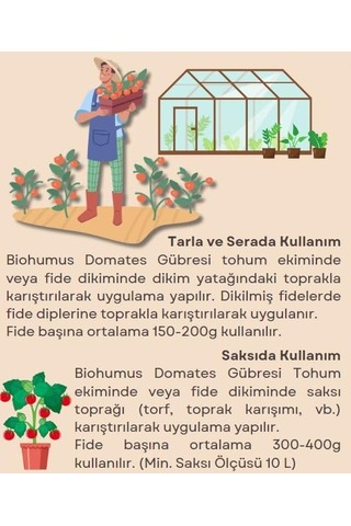 Biohumus Domates İçin, Organik Gübre, Organik Sertifikalı, Kök Geliştirici, Toprak Düzenleyici, Bitki Besleyici 5 Diğer