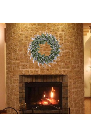 Suntek 22 İnç Lavanta Çelenk Yeşil Yapraklar Garland Mor