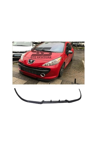 Peugeot 207 Cupra R Uyumlu Ön Lip Mat Siyah Ön Tampon Lip (Sts Oto Aksesuar) (01)