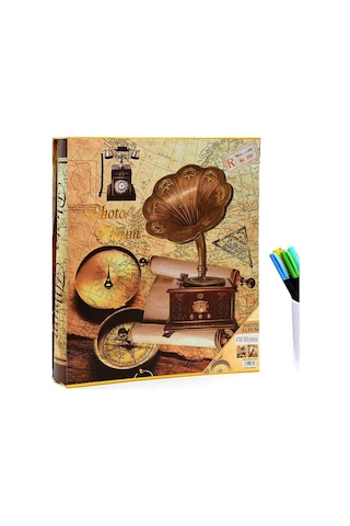 Rabsev RS21 Fotoğraf Albümü 10x15cm 600 lük Gramafon Desenli Kutulu Yatay Dikey Modeli