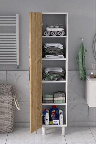 5 Raflı Banyo Boy Dolabı Beyaz Çam Atlantik Çam - Beyaz