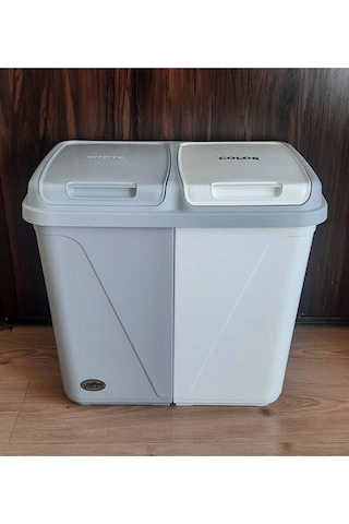 Bayev Iki Bölmeli Galoş Bone Kutusu Çöp Atık Ayrıştırma Sepeti 30 30 60 Lt Çok Renkli