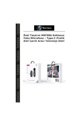 Özel Tasarım Mkf08a Kablosuz Yaka Mikrofonu Type-c Pratik Alet İçerik Aracı Teknoloji Aleti