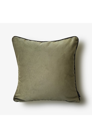 "olive" Dokulu Düz Kırlent Kılıfı - 45x45 Yeşil