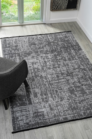 Antik Gri Halı Yıkanabilir Kaymaz Taban Şönil Kilim Dokuma Pamuk Taban Kilim 10119a Gri