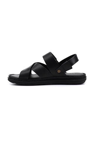 Gönderi(R) Gönderi R Erkek Siyah Hakiki Deri Comfort Sandalet Dyma73142823