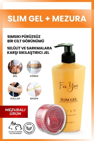 Slim Jel , Sıkılaştırıcı, Selülit Ve Çatlak Karşıtı Bakım Vücut Şekillendirici+ Mezura İle