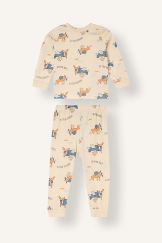 Defacto Baskılı 2li Pijama Takımı Erkek Bebek I1438a526aube455 Mavi-be455