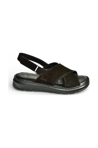 Fox Shoes Y555531102 Siyah Hakiki Deri Süet Kadın Sandalet Siyah