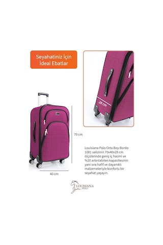 Orta Boy 4 Teker Kumaş Valiz Fuşya 1081 Fuşya