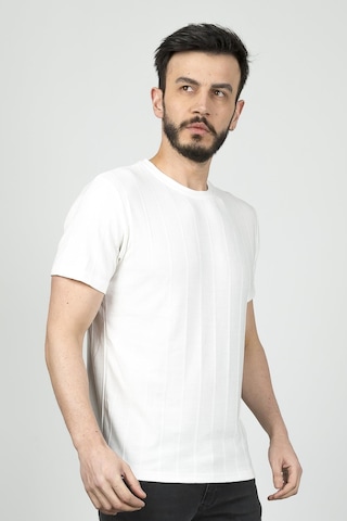 Cazador B.yaka K.kol Erkek T-shirt 4161 Ekru Ekru