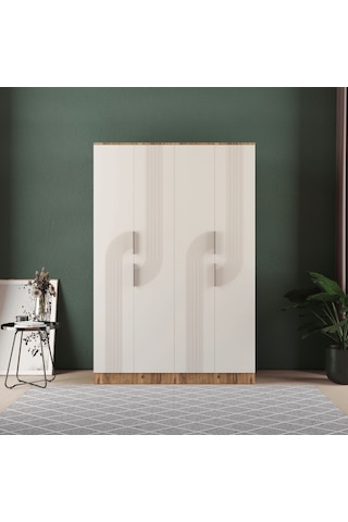 Ekin 4 Kapaklı Eko Bazalı Gardırop - Mdf Kapak Aytaşı
