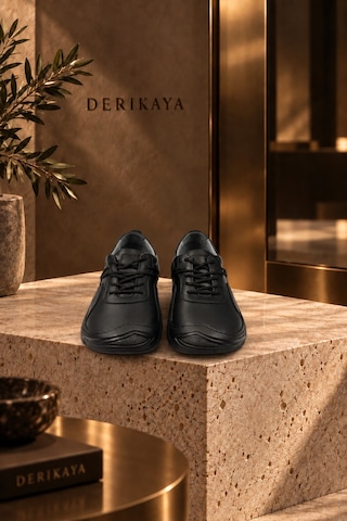 Derikaya Urban Erkek Siyah Delikli Yan Panel Detaylı Bağcıklı Sneaker
