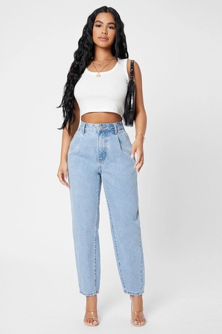 Angbutik Kadın Beyaz Kare Yaka Crop Top Bluz