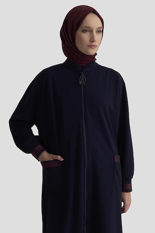 Armine Trend Kolları Ribanalı Boydan Fermuarlı Cepli Giy Çık Lacivert 25kt557
