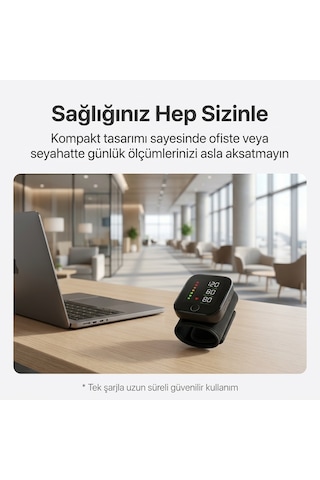 Akıllı Bilekten Tansiyon Aleti - Dijital Led Ekranlı, Şarj Edilebilir