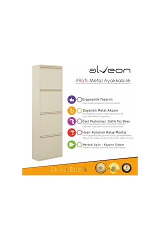 Alv-104 Alveon Metal Ayakkabılık Krem